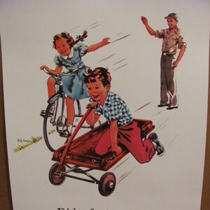 Ride Fast - Póster de página de libro escolar ilustrado vintage retro - Alrededor de la década de 1950 11 x 17 Muchos para elegir