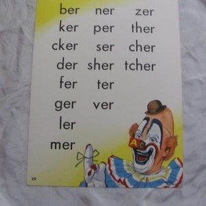 Flash Card Vintage Large Colorful School Alphabet Phonics Ilustrado Original Lippincott Circa 1950s - Más para elegir en mi tienda