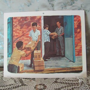 Poster di grandi dimensioni con schede flash della vecchia scuola del 1968 (2) - Buona cittadinanza - Milton Bradley - Apprezzamento Bambini Ragazzi Aiutare