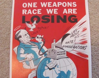 Poster Weapons Race - Retro Vintage Safety Inspirational Poster -- Circa 1950s   11" x 14" or 28cm x 36cm // Many to choose from!!!