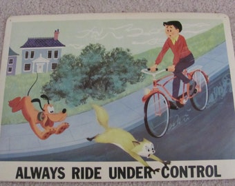 Disney Poster - Always Ride Under Control - Disney Study Print Poster - Circa 1967