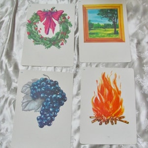Tarjeta ilustrada para la escuela (a tu elección) - Fonética vintage de mediados de siglo de 1966 // Más en mi tienda // Arte enmarcado con llamas de fuego y corona de uvas