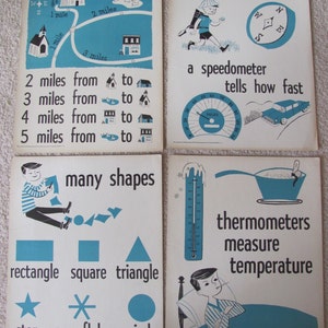 Poster vintage grote flashkaart wetenschapsposter -- ca. jaren 1950: 11" x 14" naar keuze - primaire conceptgrafiek educatief klaslokaal
