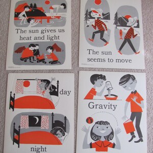 Vintage geïllustreerde grote flashkaart wetenschapsposter aarde en lucht -- 11 x 14" jouw keuze -- Primaire conceptgrafiek educatief klaslokaal