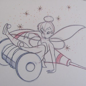 Tinkerbell Skizze Zeichnung - Walt Disney Collectors Society Sammler Druck