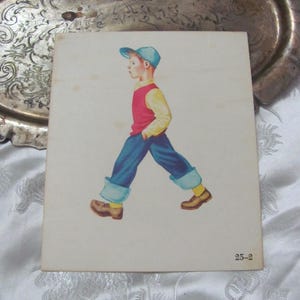 Cartão escolar ilustrado vintage - Fonética - Menino urso - Mais opções *frete grátis*