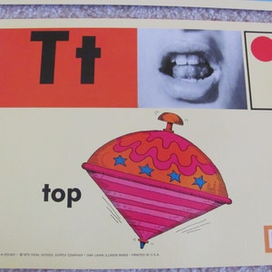 Large Phonics Flash Card Poster Circa 1972 Mother Dogs Top Umbrella image 3