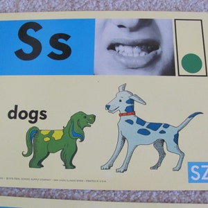 Large Phonics Flash Card Poster Circa 1972 Mother Dogs Top Umbrella image 5