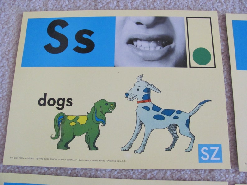 Large Phonics Flash Card Poster Circa 1972 Mother Dogs Top Umbrella image 5