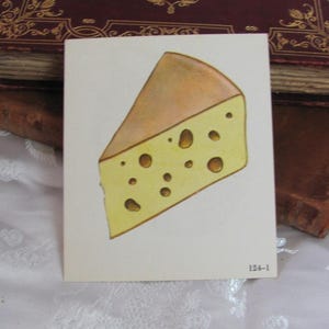 Vintage Illustrated School Flash Card - Circa 1966 Phonetics  2 Sided - Swiss Cheese & Chalk - Many more to choose from in my shop