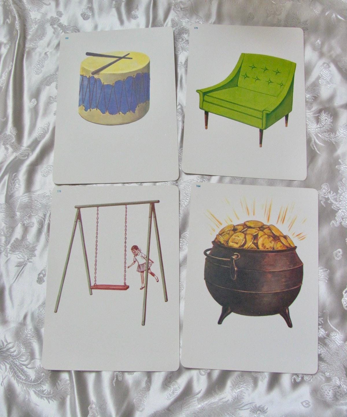 Pot Flash Card Illustrated School Flash Card - Your Choice - 1966 Phonetics Vintage ...
