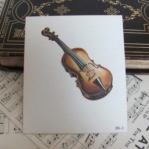 Vintage Illustrated School Flash Card - Circa 1966 Phonetics  2 Sided - Violin & Vegetables - Many more to choose from in my shop