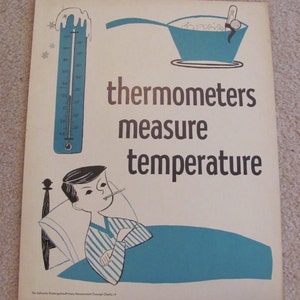 Poster vintage geïllustreerde grote kaartposter: temperatuur: 11 x 16 inch - grafiek primair concept