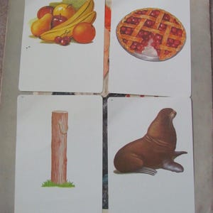 Geïllustreerde schoolflitskaart - jouw keuze - fonetiek circa 1966, vintage halverwege de eeuw - seal post taartfruit - nog veel meer in mijn winkel