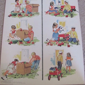 How Wheels Help - Vintage Illustrated Classroom School Poster 11" x 14" Children Illustration Art School - Veel om uit te kiezen!