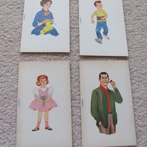 Tarjeta didáctica vintage en español: niña, niño, madre, padre... ¡tú eliges!