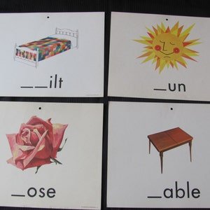 Póster de tarjetas didácticas grandes de la vieja escuela - Consonante - Elección de colcha de mesa