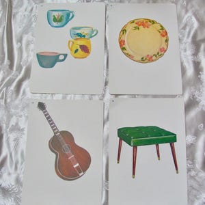 Geïllustreerde schoolflitskaart - jouw keuze - 1966 fonetiek vintage halverwege de eeuw//meer in mijn shop//krukplaat gitaarbekers