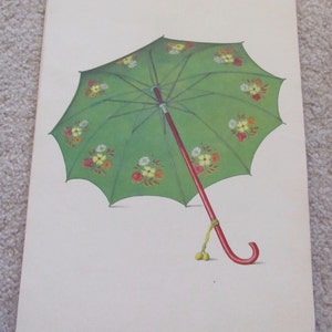 Pôster grande ilustrado de cartão flash escolar - letra do alfabeto - guarda-chuva U Muitos para escolher