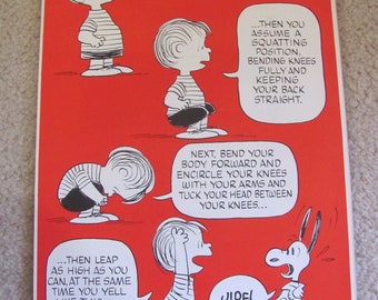 Peanuts Original Vintage School Classroom Poster - Circa 1970's  10" x 15"