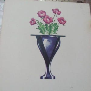 Set van 2 vintage geïllustreerde schoolkaarten met afbeeldingen - fonetiek circa 1966 - meer om uit te kiezen * gratis verzending per brief* V-vaas