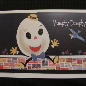 Poster Childrens Illustrated Nursery Rhyme - Poster Print 11 x 17 - Humpty Dumpty