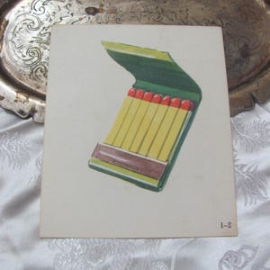 ヴィンテージのイラスト入り絵本学校用フラッシュカード - 1966年頃 音声学 - 月のマッチ - 他にも多数ご用意 *レター料金無料*