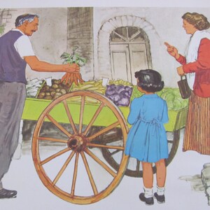 Original Vintage Schul Klassenzimmer Poster Druck - um 1967 - Italien - 11 "x 14" Viele andere zur Auswahl // Kinder auf der ganzen Welt