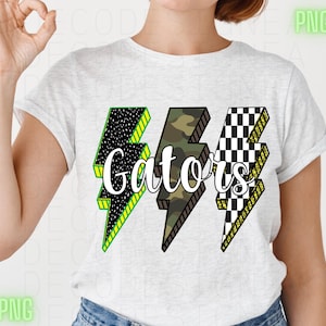 Gators Png, camo Png, checkered Png, Retro Gators Sublimation, Game Day Png, Gators Shirt, Gators Mascot Png, Neon Gators Png
