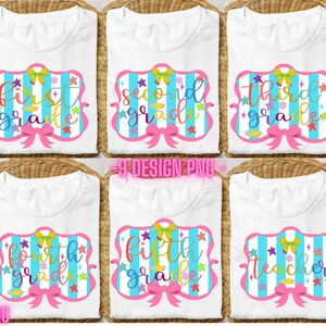 Preppy Back To School PNG Bundle, Teacher PNG, Girly Png, Preppy School Png, All Grades, Shabby, Glitter Png, Checkered Sublimation