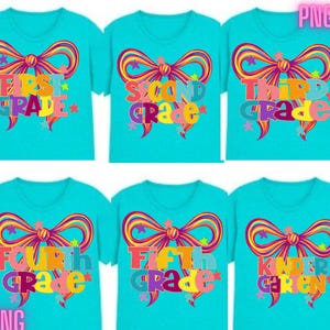 Preppy Back To School PNG Bundle, Coquette School First Day, Teacher PNG, Girly Png, Preppy School Png, All Grades, Shabby, Glitter Png
