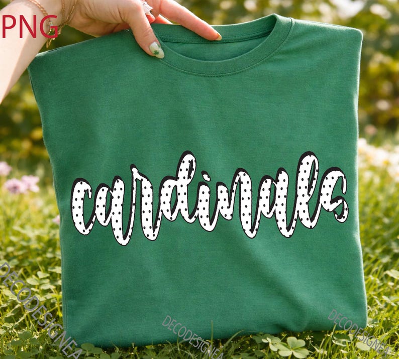 Cardinals PNG, Polka Dot Cardinals Mascot Png, Cute Script Mascot ...