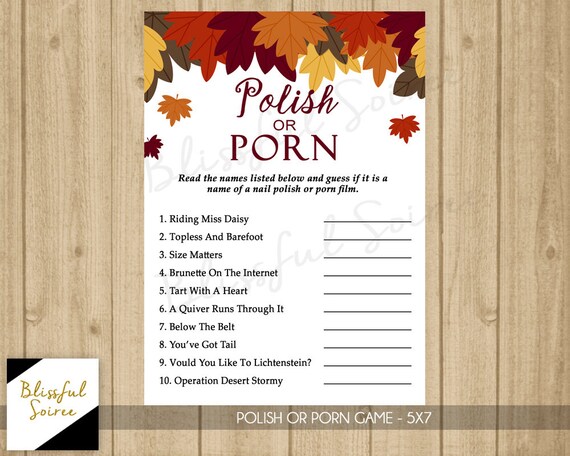 Porn Lingerie Bridal Shower - Bachelorette Party Game Polish or Porn Lingerie Shower - Etsy Australia