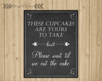 Cupcake Sign | Cake Station Sign | Wedding Sign | Wedding Signage | Printable Wedding Signs | Take a Cupcake