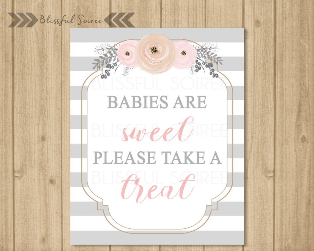 Baby Shower Favor Sign Babies Are Sweet Please Take a Treat Etsy