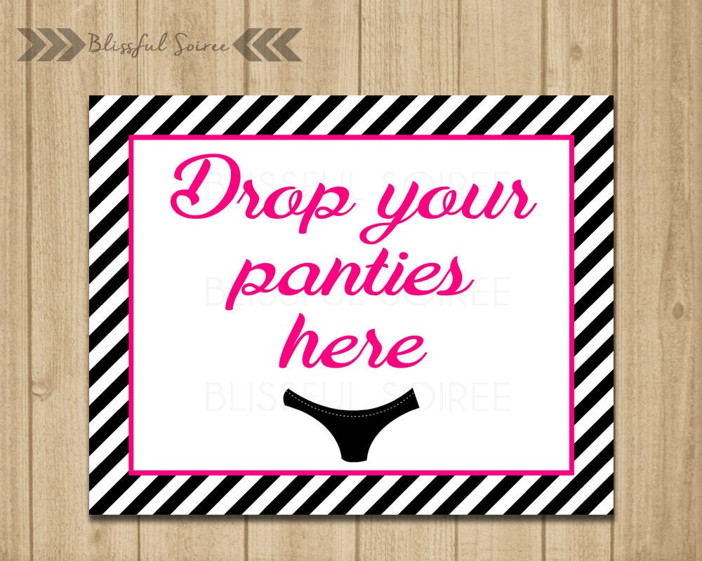 Panty Game Sign Black and Pink Drop Your Panties Here | Etsy