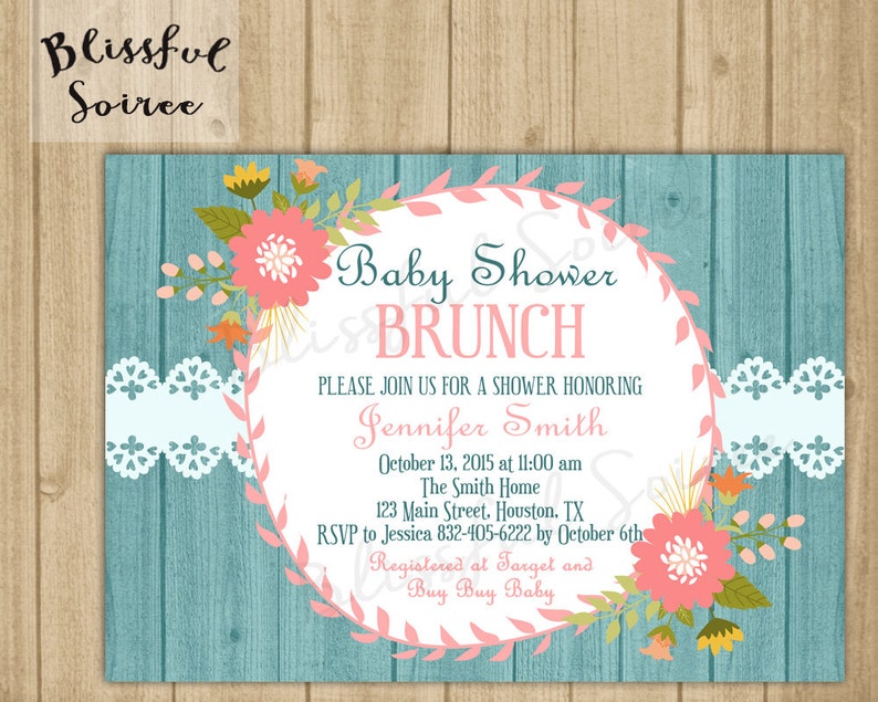 Shabby Chic Baby Shower Invitation Baby Shower Brunch Baby Etsy Shabby Chic Baby Shower Invitation Baby Shower Brunch Baby Etsy
