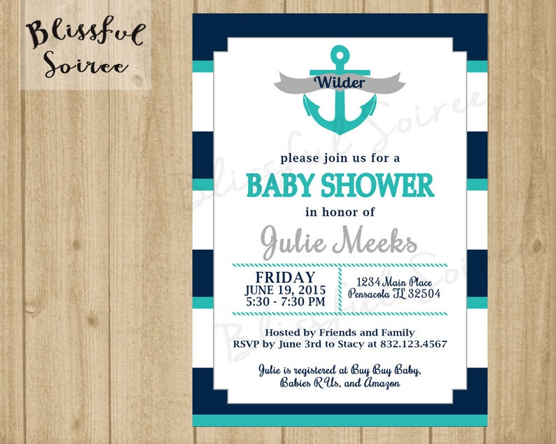 Nautical Baby Shower Invite Boy Baby Shower Invitation Etsy Nautical Baby Shower Invite Boy Baby Shower Invitation Etsy