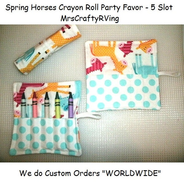 Spring Horses, Spring Horses Favor, Crayon Roll, Spring Horses Birthday, Spring Horses Crayon Roll, Princess