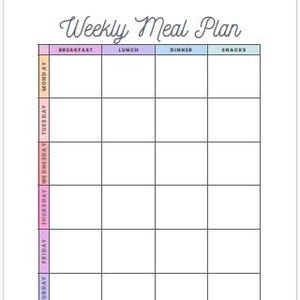 Meal Planner Printable | Weekly Family Menu & Grocery List | Instant PDF