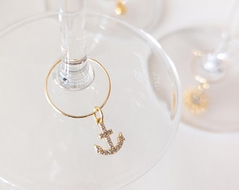 Marqueurs grote breloques ancre, Feestdecoraties, Cadeau invité, Accessoires bijoux de table