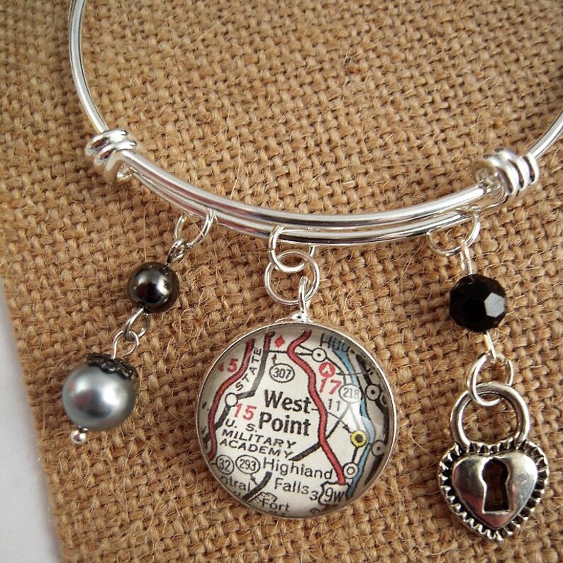 Choose Custom College University Map Jewelry Charm Bracelet Etsy Canada