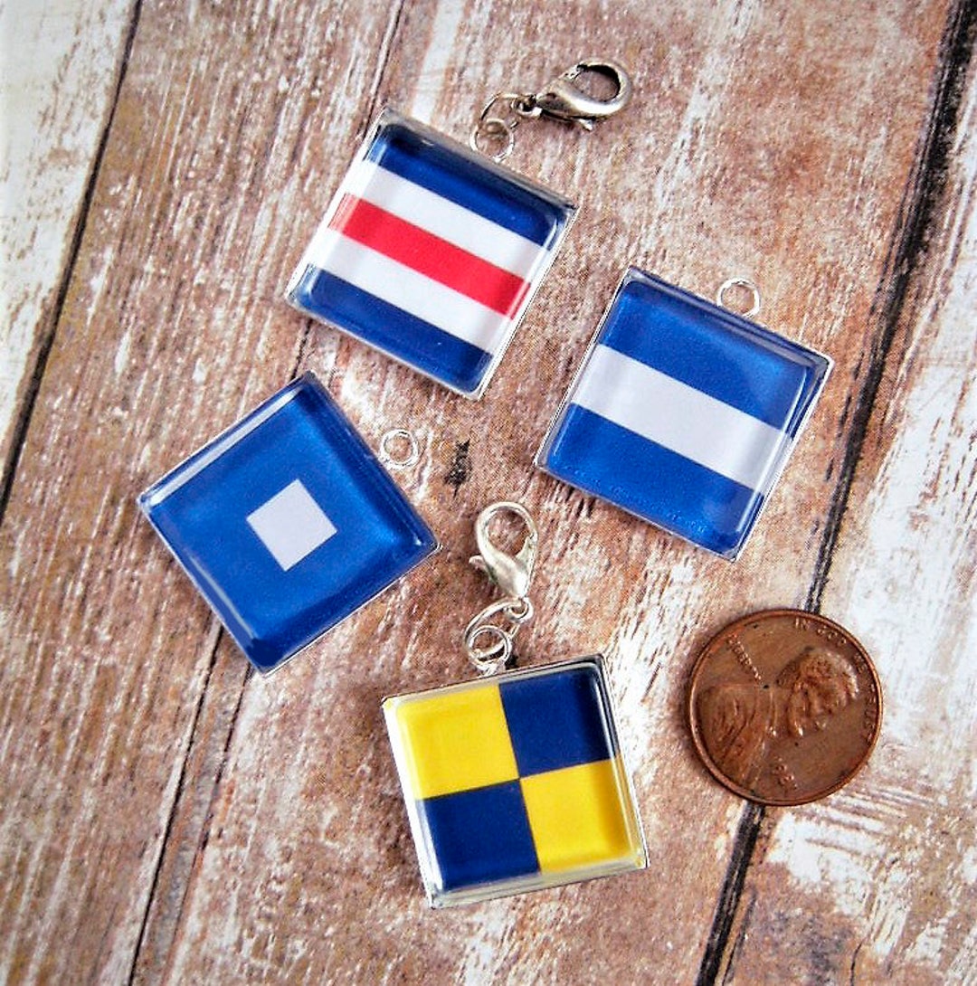 Nautical Signal Flags Jewelry Charms 20mm Signal Flags Jewelry Necklace