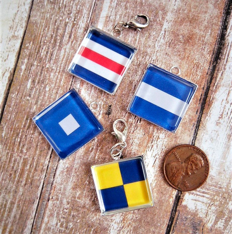 Nautical Signal Flags Jewelry Charms 20mm Signal Flags Jewelry Etsy