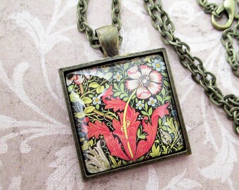 William Morris Floral Pendant Necklace, Arts & Crafts Jewelry