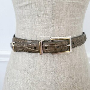 Rare Escada 90’s Gray Alligator Print Belt Size M EU 40 ESCADA Leather Women main image 2