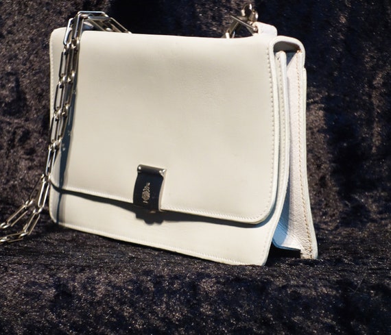 Mark Cross White Cream Colored Italian Leather & … - image 6