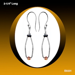 Silver and Black Earrings, Square Curved Fine Silver Tubes, Black Pearls, Black Diamond Czech Crystals, Choose Your Favorite Earring Tops image 1