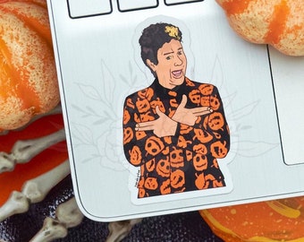 David Pumpkins Inspired Halloween Sticker: Spooky Weatherproof Vinyl, Hand-Drawn, Jack-O-lantern, Halloween Decor