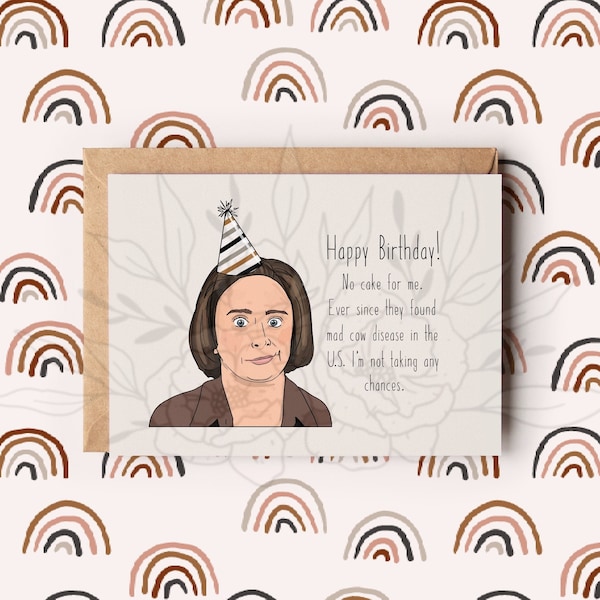 Funny Debbie Downer Birthday Card, Funny greeting card, Bummer Birthday, Birthday cake, Depressing Birthday card,